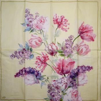 TUL-056 Tulpen - 4-lagig (creme) - Ihr - Taschentuch